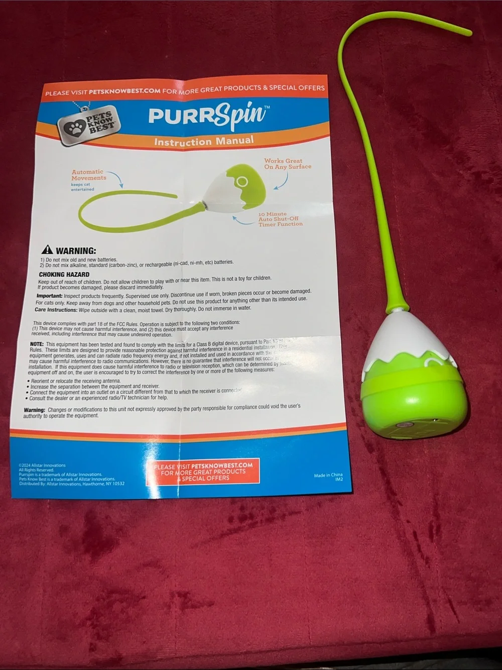 PurrSpin Interactive Cat Toy - New in box.